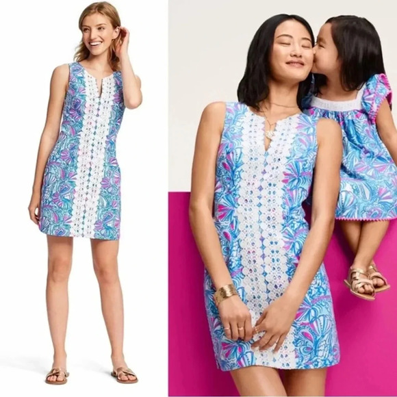 Lilly Pulitzer "My Fans" sleeveless shift mini dress for Target collection sz 4 - Picture 2 of 12